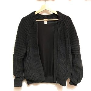 H&M Knit Slouchy Zip Up Sweater